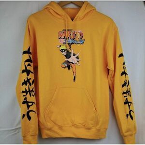 Anime Med Naruto Shippuden Shonen Jump 20th Anniversary Yellow Hoodie Sweatshirt